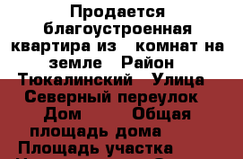 Продается благоустроенная квартира из 4 комнат на земле › Район ­ Тюкалинский › Улица ­ Северный переулок › Дом ­ 14 › Общая площадь дома ­ 69 › Площадь участка ­ 14 › Цена ­ 1 750 000 - Омская обл., Тюкалинский р-н, Тюкалинск г. Недвижимость » Дома, коттеджи, дачи продажа   